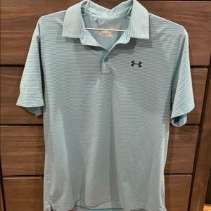 Striped under armour golf polo